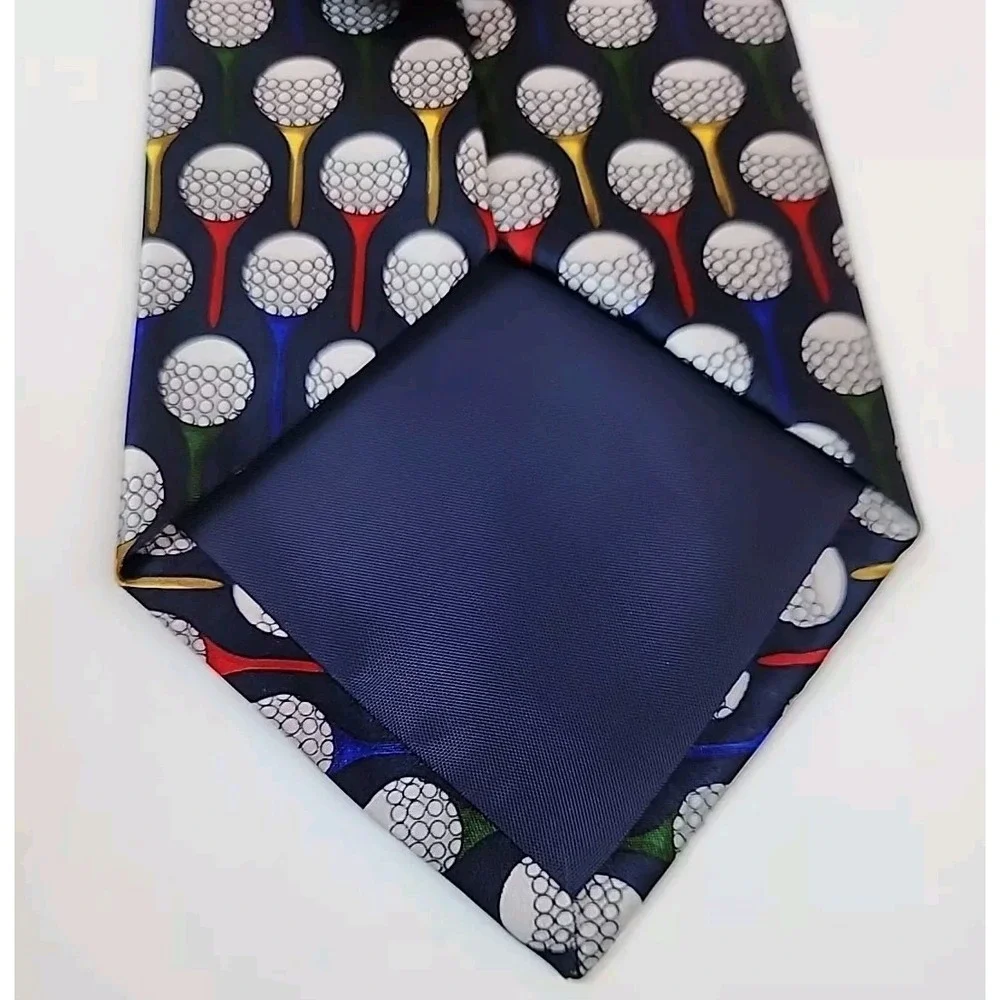 Golf Ball Club Tee 100% Silk Tie Neck Tie‎ Novelty Sport Theme Gift Why Knot